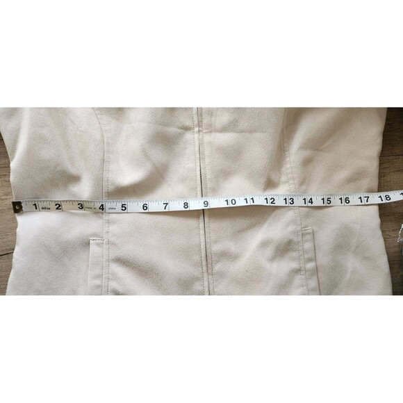 Vintage Y2K Evan-Picone Zip-Up Jacket Beige Neutral Size 12P‎  Career Casual - Picture 7 of 8